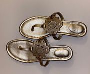 Crown & Ivy Wylie Gold Metallic Thong Sandal size 9.5M