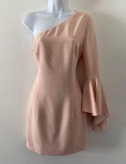 Intermix Dress Women Small Pink Aleen One Shoulder Mini Cocktail Party Datenight