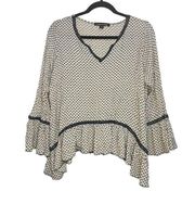 Living Doll 3/4 Sleeve Boho Top - Women’s XL