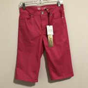 DG2 by Diane Gilman NWT Pink Classic Stretch Denim Bermuda Shorts Size 6