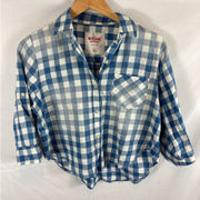 Mossimo Supply Co Crop Gingham Button Down shirt Size XS