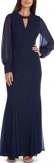 Nightway collection womens Classic Navy Blue formal gown