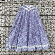 Vintage Jessica McClintock Gunnies Gunne Sax lilac purple floral calico skirt