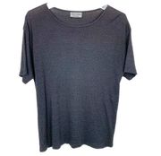 Michael Stars Womens Short Sleeve T-Shirt Cotton Blend Black One Size Fits All