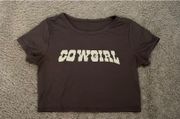 Brown Cowgirl Crop Top