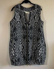 ✨ Koch Women’s Black White Zip Mini Dress Medium