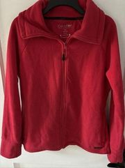 Calvin Klein Performance Full Zip Fleece Jacket Womens Size Large Red