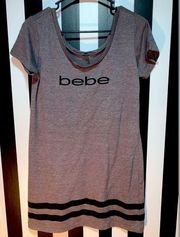 Authentic Y2K Bebe Athletic Mini Tee Shirt Logo Dress M/Lg 8-12 EUC So Soft!