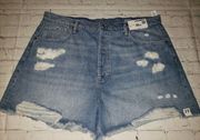 NWT Arizona Jean Co Jrs Size 23 High-Rise Cut Off Denim Jean Shorts Button-Up