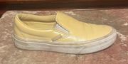 Vans Pearl Pastel Yellow Classic Leather Slip-On Shoes $60 GUC Wmn 5