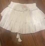 White Ruffle Mini Skirt