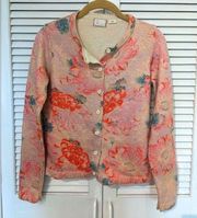 Postmark Floral Button Down Cardigan Sweater Small