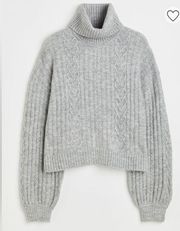 Cable-Knit Turtleneck Sweater