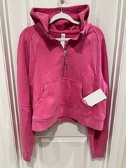 NWT  Half Zip Scuba Hoodie in Pink Blossom