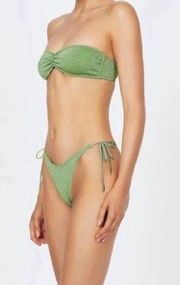 Green strapless triangl top