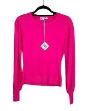 Haute Hippie Women's Hot Pink Ribbed Knit Barbiecore Pullover Sweater Small NWT