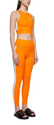 NWT Palm Angels Logo Printed Side Stripe Leggings Orange 