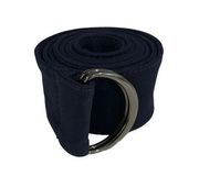 Boutique Navy Blue Fabric Circle Clasp Belt 4