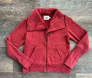 UGG Pauline Double Knit Fleece Jacket Rust Red Medium