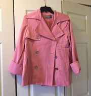 Anne Klein New York Pink Peacoat Jacket Sz M New