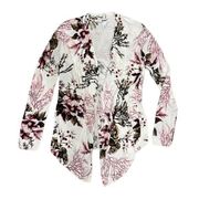White House Black Market Floral Open Cardigan Size Small