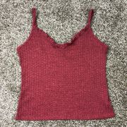 Olivia Rae Women’s Knitted Ribbed Cropped Tank Top Size Large NWT