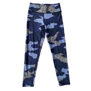 Aerie  Womens Blue Gray Camouflage Athletic Mid Rise Leggings Size Small Camo