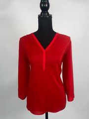 Red Blouse Top The Limited Small Longsleeve Top