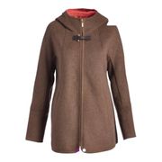 Ellen Tracy Nutmeg Tab-Neck Wool-Blend Car Coat Size 4