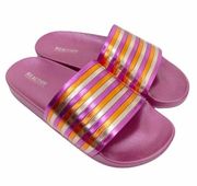 Kenneth Cole Reaction Pool Pipes Pink Slides Sz 7