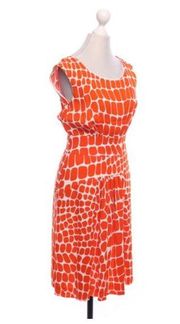 MIU MIU Orange & White Dames Jurk Classy Dress ( 38‎ )