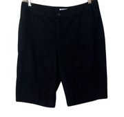 St John’s Bay High Waisted Chino Black Bermuda Shorts Sz 16W