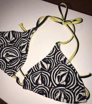 Reversible Yellow And Black Bikini Top