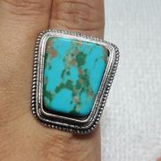 Vintage Tibet Silver Turquoise Ring  Ring size - 9  RGN