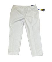 Investments Elite Stretch Womens Ankle Pants Size 18 White Stretch Blend 35X27