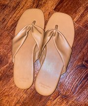 A&F Faux Leather Flip Flops