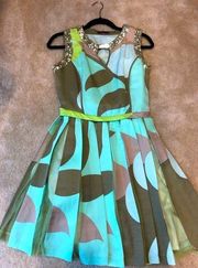 Jessica | 👗Women abstract print tropical Ruffle Wrap Dress Size 4