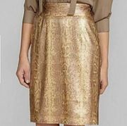 e Sequin Animal Snakeskin Pencil Skirt Rose Gold 2