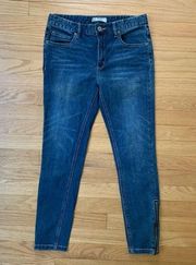 Free People Denim Ankle Jeans with Side Zippers Size 27