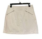 Armani Collezioni White Cotton Skirt Zip Pockets