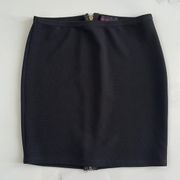 Material Girl Black Mini Pencil Skirt Zip Down Back Sz Medium