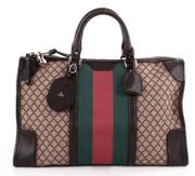 Gucci Signature Web Duffle or Overnight Bag in Diamante Canvas - Large