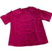 Oscar De La Renta Shirt Womens 12 Pink Button front Pleated Expressions Vintage