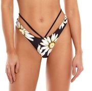 Agua Bendita Egle Moss Black Reversible Bikini Swim Bottom Size Large Floral