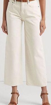 Polo Ralph Lauren Women's Mid-Rise Cropped Kelly Jean Off White  Size 8 wide leg