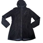 Athleta Exhalation Swara Fleece Hooded Jacket Black Full Zip Size Medium