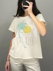 Fiji Retro Graphic T-Shirt in Vintage White Size XS Retail $50