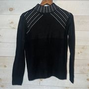 JUICY COUTURE Women’s Black Mock Neck Embellished Sweater Size M