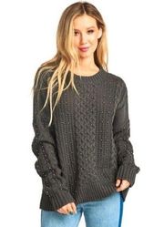 Show Me Your Mumu Ada Cable Knit Studded Sweater S NWT