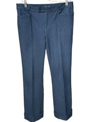 JOSEPH Rocket Gabardine Stripe Jacquard Navy Blue Trouser Pants Size 42 / US 10